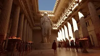 blender timelapse modeling a medieval rome interial temple scene