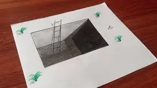 How to draw 3d drawing - easy 3D drawing on paper for beginners