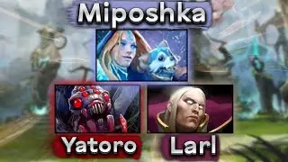 3 игрока Team Spirit в одной команде! Мипошка на ЦМке - Miposhka Crystal Maiden 7.36 DOTA 2