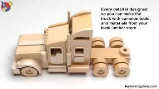 Wood Toy Plans - Famous Kenworth Semi Truck and Trailer