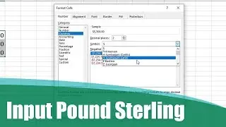 How to Input Pound Sterling Symbol in Excel