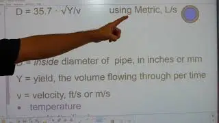 Fluid mechanics: pipe size calculations