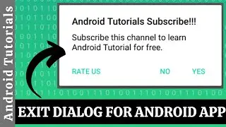 Exit Dialog Box for Android Application (ANDROID STUDIO) | Android Tutorials