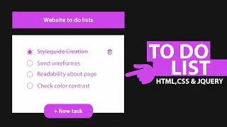 How to create To-Do List using HTML,CSS and jQuery | How to create a simple Todo list Using Jquery