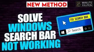 How to fix search bar not working in windows 10 [2024]