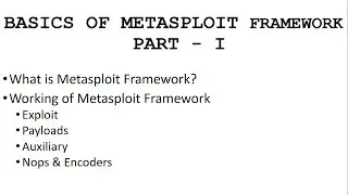 Basics of Metasploit - Part - I