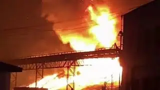 В Кобрине горит крупнейшее зернохранилище - партизаны или халатность ?