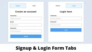 Create Tab Based Signup + Login Form using HTML, CSS & JavaScript | Responsive Form