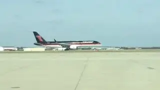 Donald Trumps 757 jet in Janesville