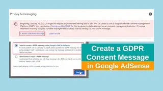 How to Create a GDPR Consent Message in Google AdSense