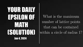 Solution to Your Daily Epsilon Math [Jun 4, 2024]