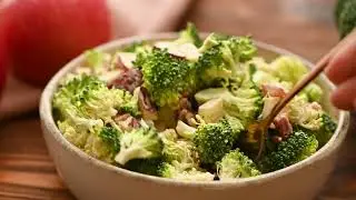 5-Ingredient Broccoli Bacon Salad | Skinny Ms.