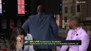 Swagu cant face the camera to say how scared he is of the Eagles draft picks 🤣😭 | NFL Live