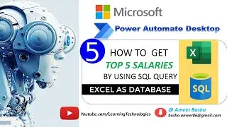 Power Automate Desktop #205 || How to  Get Top 5 salaries by Using SQL Query