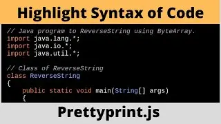 Highlight Syntax of Source Code | Google Code Prettify | Prettyprint.js