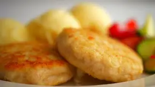 Chicken cutlets fried and steamed