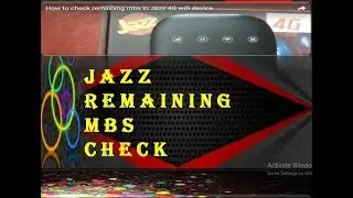 How to check remaining mbs in Jazz 4G wifi device