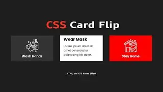 HTML and CSS Vertical Flip Card Hover Effect | CSS Card Hover Effect