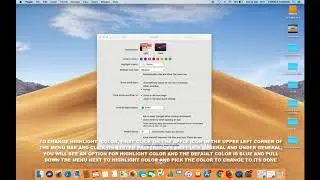 HOW TO CHANGE HIGHLIGHT COLOR IN MAC OS MOJAVE