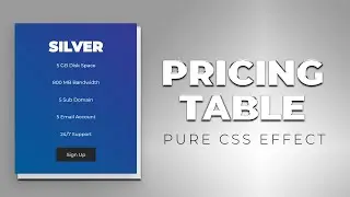 Responsive Pricing Table Using HTML & CSS