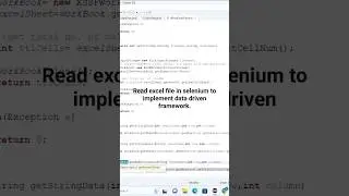 Read Excel to implement data-driven framework in Selenium