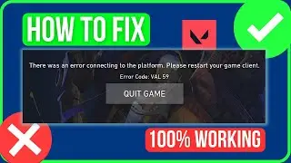 HOW TO FIX VALORANT ERROR CODE VAL 59 (2024) | Fix Error Code Val 56 Valorant