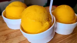 Mango Freeze Sorbet | Made with fresh mangoes | Inspired by New Orleans JazzFest's Mango Freeze