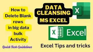 Cleaning Data in Excel | Excel Tutorials for Beginners | Delete all blank rows in Big Data MS Excel