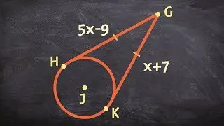 How to solve for x when given two tangent lines to a circle