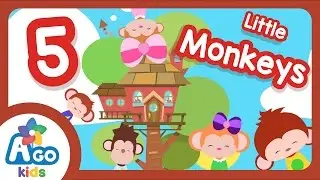 Five Little Monkeys | Nursery Rhymes | BINGOBONGO Learning