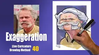 Live Caricature Drawing Method 40: exaggeration!