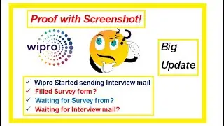 Wipro WILP Big Update! Wipro started sending Interview mail, Received Survey form?