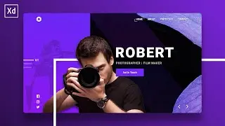 Photographer Portfolio Landing Page UI Design | Adobe XD Speed Art