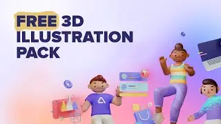 free 3d illustrations for UI/UX designers |  free 3d illustration pack | figma 3d | adobe xd 3d