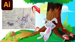 Children's storybook and animated videos illustration in Illustrator from rough drawing_Arttutor