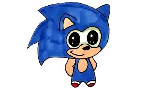 Как поэтапно нарисовать СОНИКА/How to draw SONIC step by step