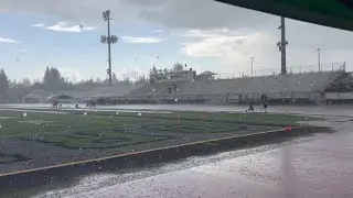 Viewer Video | Rain pours on football field in Granite Bay