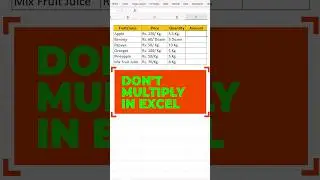 Don't Multiply in Excel!! Instead use Amazing Trick 🎩✌️ 