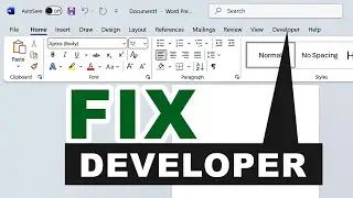 How to Enable DEVELOPER Tab in Microsoft Word (Not Showing Fix)