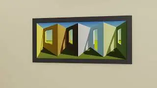 Reverse perspective optical illusion in an illustration style