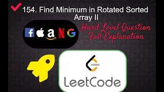 154. Find Minimum in Rotated Sorted Array II | Leetcode Medium Level Interview  Question