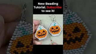 Pumpkin Seed Beads Earrings #halloween #beadingtutorials #pumpkinearrings