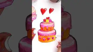 how to draw a cute birthday cake 🎂⭐ Birthday Candy Land Art ⭐