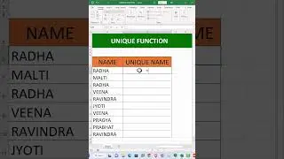 UNIQUE FUNCTION IN EXCEL.