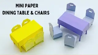 DIY MINI PAPER DINING TABLE & CHAIR/ Paper Craft / mini Paper furniture crafts For doll house