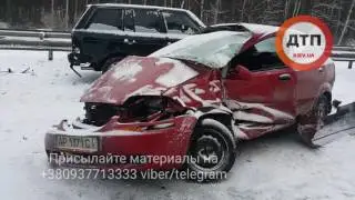 07.01.2016 ДТП КИЕВ БОРИСПОЛЬСКАЯ ТРАССА 5 авто один пострадал