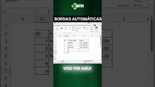 ⚠️BORDAS AUTOMÁTICAS em TABELAS no #EXCEL Menos de 1% dos usuários sabem como fazer, sabia?