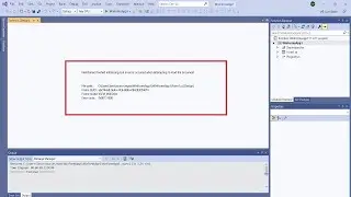 IntelliSense finished initializing, but an error occurred when attempting to load the document