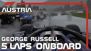 F1 2021 Gameplay 5 Laps Williams George Russell Onboard at Austria ( Heavy Rain ) F1 2021 Mod