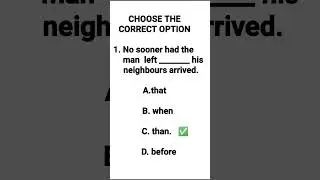 GRAMMAR: NO SOONER